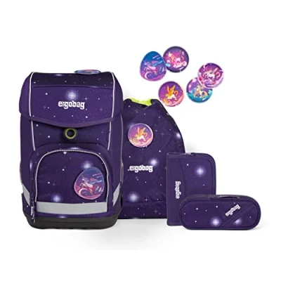 Afbeelding van ergobag Cubo set Schoolrugzak Ergonomisch 5 delig Ourgasus Glow paars, één maat, schooltas