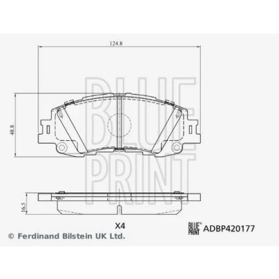 Afbeelding van BLUE PRINT ADBP420177 Remblokkenset Vooras Excl. slijtage waarschuwingscontact TOYOTA: Yaris IV (_P21_, _PA1_, _PH1_) 1.5, 1.5 Hybrid, 1.0 2020