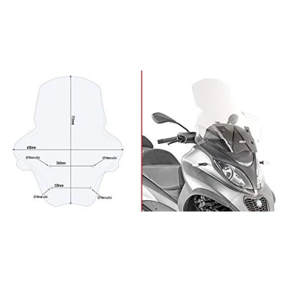 Afbeelding van Givi D5613st Piaggio Mp3 350/500 Sport/business Voorruit Transparant