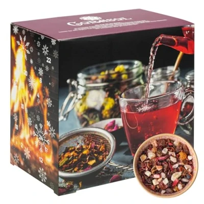 Afbeelding van Corasol Hoogwaardige fruitthee adventskalender, 24 gastronomische theesoorten, losse thee, cadeau idee voor vrouwen (231 g)