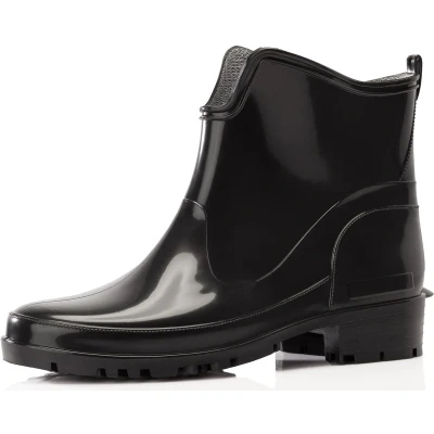 Afbeelding van Ladeheid LA LMG 930 Elke Dames Regenlaarzen Rubber Enkelhoogte PVC Waterdicht Zwart2 39