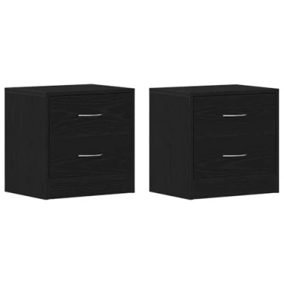 Afbeelding van vidaXL Nachtkastjes 2 st 40x30x40 cm spaanplaat zwart eikenkleurig