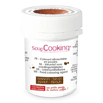 Image de SCRAP COOKING Colorant Artificiel en Poudre Marron 5 g Alimentaire pour Pâtisseries, Desserts 4038 lot de 3