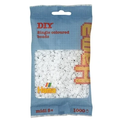 Image de Sachet de 1000 perles a repasser hama midi blanc loisirs creatifs 207 01
