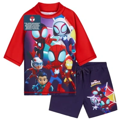 Afbeelding van Get Trend Badpak voor jongens en jongeren, 2 delig, met zwemshorts kinderen tanktop kinderen, vakantie, strandaccessoires, Marine Spidey, 4 5 jaar