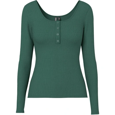 Afbeelding van Pieces Pckitte Longsleeve, Dames, Maat: XS, Trekking green