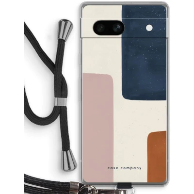 Afbeelding van Case Company® hoesje met Koord geschikt voor Google Pixel 7A Geo #5 Telefoonhoesje Zwart Bescherming aan alle Kanten en Over de Schermrand