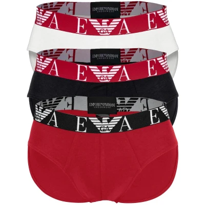 Afbeelding van Emporio Armani Brief 3 PACK Slip, Heren, Maat: Large, White/scooter/black