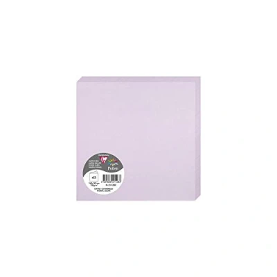 Afbeelding van Clairefontaine 21128C verpakking met 25 kaarten vierkant formaat (16 x 16 cm) 210 g/m² kleur glyzinie uitnodigingskaart gebeurtenissen en overeenstemming premium papier glad