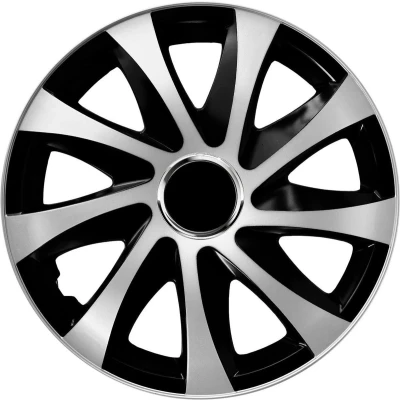 Afbeelding van 13 &quot;NRM EXTRA DRIFT SILVER BLACK WIELDOPPEN SET VAN 4 STUKS