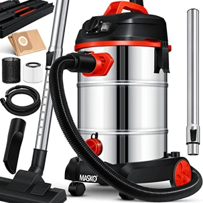 Afbeelding van Masko® industriële stofzuiger 1800 W ✓ met stekker blaasfunctie multifunctionele droog en natzuiger of zonder zak waterstofzuiger