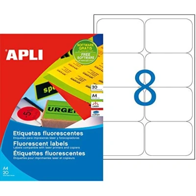 Afbeelding van Apli fluo etiketten 99,1 x 67,7 mm (b h) groen etiket