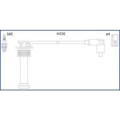 Afbeelding van HITACHI 134672 Bougiekabelset FORD: Focus Mk1 Hatchback, Saloon, Estate