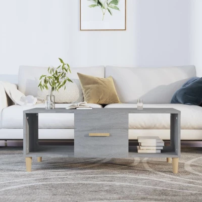 Afbeelding van Salontafel 102x50x40 cm bewerkt hout grijs sonoma eikenkleurig