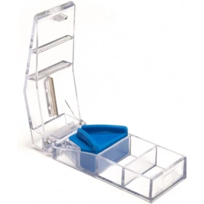Afbeelding van Pillensplijter Met opberger Blauw Mobiclinic
