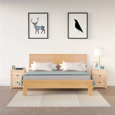 Afbeelding van Nachtkastjes 2 st 50x35x61,5 cm massief grenenhout
