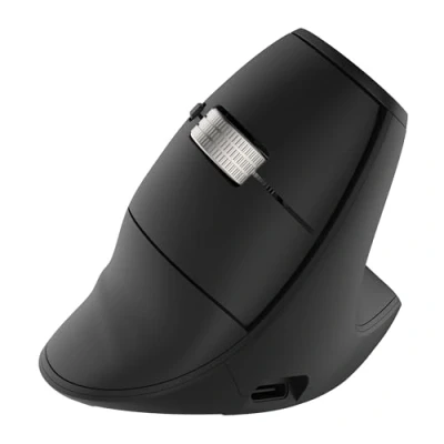 Afbeelding van T&#039;nB Verticale oplaadbare draadloze muis, scrollwiel voor ultrasnel scrollen, Bluetooth, plug &amp; play met dongle Zwart