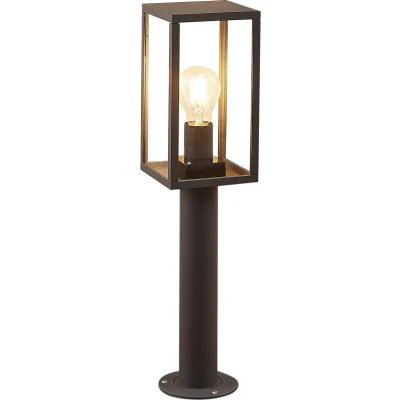 Afbeelding van Lindby Sokkellamp 1licht aluminium, glas H: 50 cm E27 donkergrijs, helder