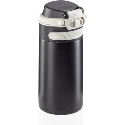 Afbeelding van Leifheit thermosbeker Flip 350 ml RVS zwart