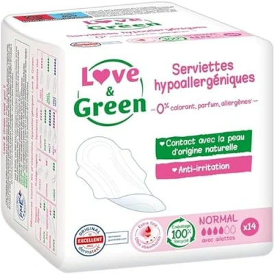 Afbeelding van Love &amp; Green Hypoallergene Servetten Regular 14