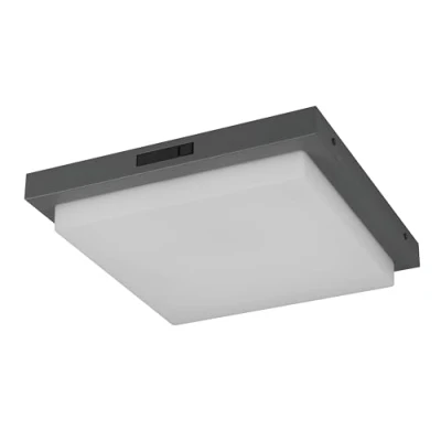 Afbeelding van LED buiten wandlamp Bermejo, hoekig, sensor, CCT, antraciet
