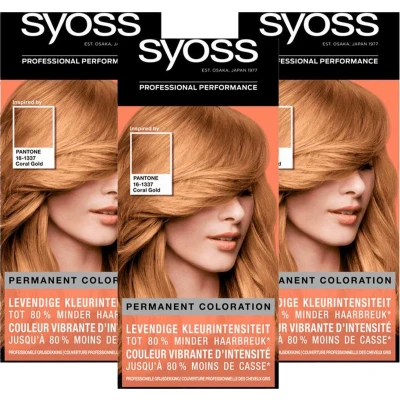 Afbeelding van Syoss Pantone 9 67 Coral Gold Permanente Haarverf Voordeelverpakking 3 stuks