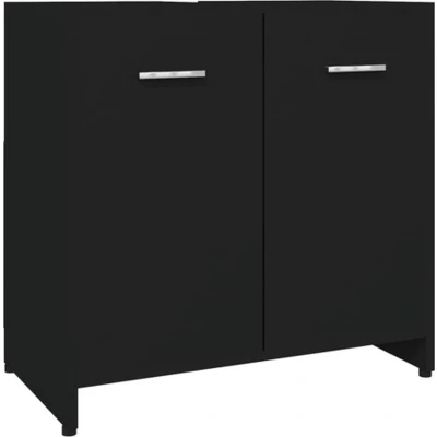 Afbeelding van Badkamerkast 60x33x61 cm spaanplaat zwart