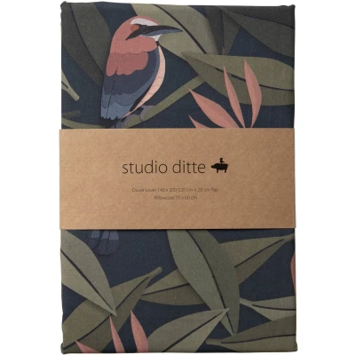 Afbeelding van Studio Ditte kinderdekbedovertrek vogels 140x200/70x60 blauw