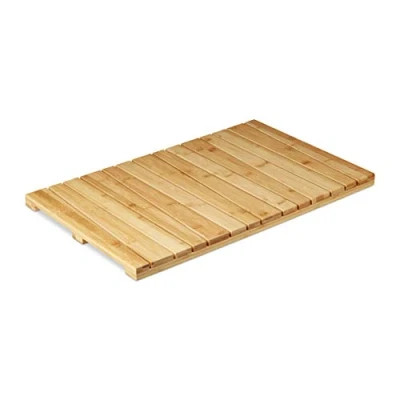Afbeelding van relaxdays badmat bamboe 40x65 cm badkamer douchemat bad mat anti slip