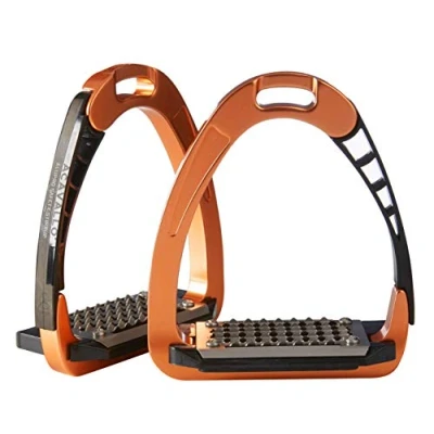 Afbeelding van Acavallo Stijgbeugels Arena Alupro Oranje/Zwart 12cm