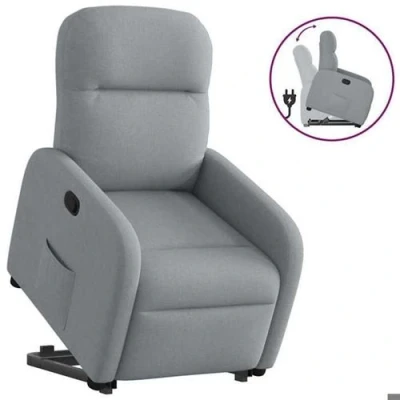 Image de vidaXL Fauteuil inclinable Gris clair Tissu3302972