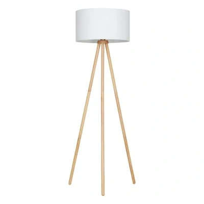 Afbeelding van Briloner Leuchten FLOOR Vloerlamp Staande lamp Stof E27 incl. Snoerschakelaar Wit
