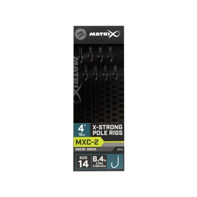 Afbeelding van Matrix Onderlijn MXC 2 X Strong Pole Rigs 10cm Spade End Barbless (8 pcs) Maat : Haak 14 0.180mm
