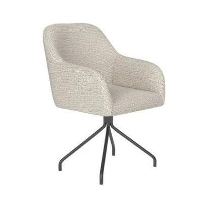 Afbeelding van Housecraft Living Otis Eetkamerstoel Draaibaar Metaal Spider Off White Beige