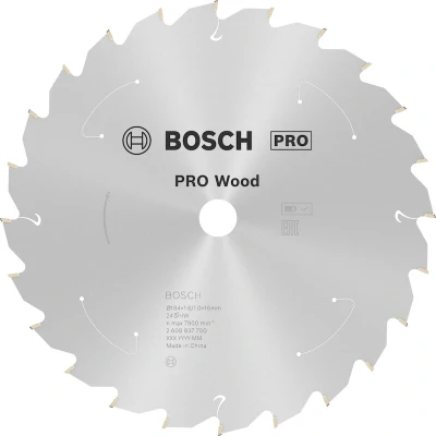 Afbeelding van Bosch Accessories 2608837700 Hardmetaal cirkelzaagblad 184 x 16 mm Aantal tanden: 24 1 stuk(s)