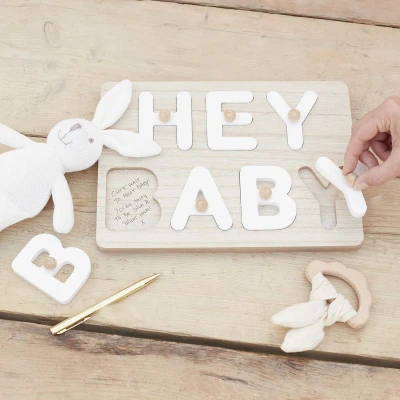 Afbeelding van Ginger Ray Gastenboek Hey Baby Puzzel