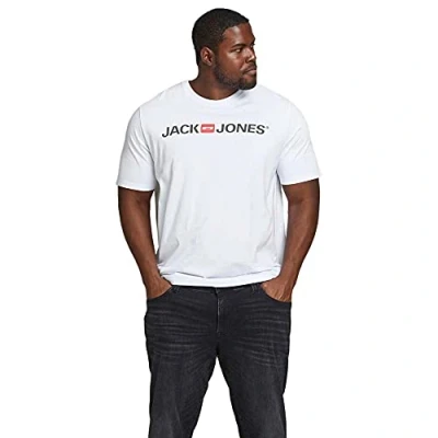Image de JACK &amp; JONES Jjecorp Logo Tee SS Crew Neck Noos PS T Shirt Homme, Blanc, XXL
