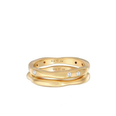 Afbeelding van Elli 2 PACK Ring goldcoloured, Dames, Maat: 56, Gold/coloured