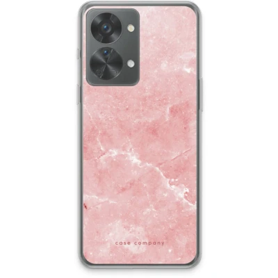 Afbeelding van Case Company® hoesje geschikt voor OnePlus Nord 2T Roze marmer Soft Cover Telefoonhoesje Bescherming aan alle Kanten en Schermrand