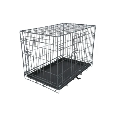 Afbeelding van Adori Safety+ Bench Met 2 Deuren Grijs Hondenbench 106x69x77 cm