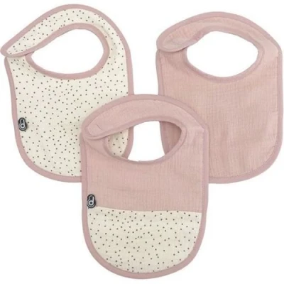 Image de Lot x3 bavoirs 0 6 mois Gaze de coton Vieux rose