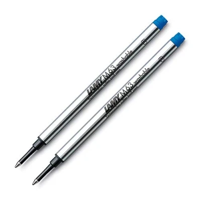 Afbeelding van Lamy: Grote navulverpakking voor rollerbal M63: kleur: blauw, maat: M, 2 stuks.
