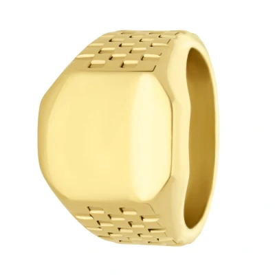 Afbeelding van Lucardi Ring goldcoloured, Heren, Maat: 57, Gold/coloured