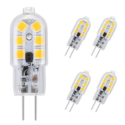 Afbeelding van Vicloon 5 x G4 ledlampen, 2 W, 180 lm, vervanging voor 20 W halogeenlampen, AC/DC 12 V, 3000 K, 360 graden stralingshoek