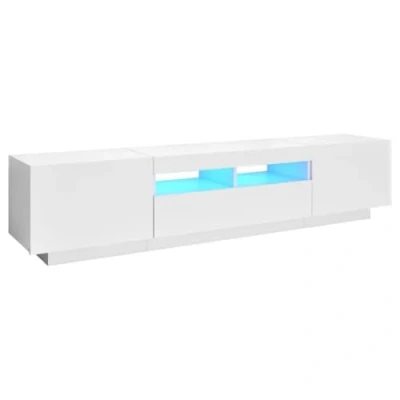 Afbeelding van vidaXL Tv meubel met LED verlichting 180x35x40 cm wit