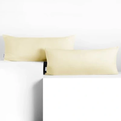 Afbeelding van DecoKing 2 kussenslopen 40 x 120 cm jersey katoen rits crème amber