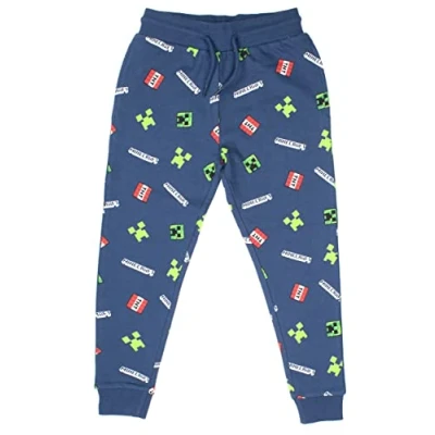 Afbeelding van Minecraft Kleding Joggingbroek voor jongens 100% katoen zwart trainingsbroek groene en zwarte geschenken, Blauw