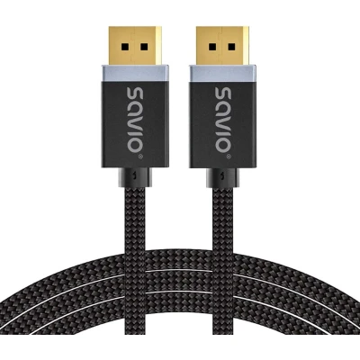 Afbeelding van Kabel DisplayPort Savio CL 176 Zwart 3 m