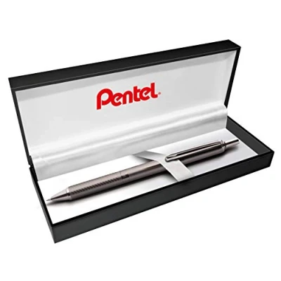Afbeelding van Pentel BL407MA BOX EnerGel Sterling Liquid Gel rollerball in geschenkdoos, behuizing antraciet, lijndikte 0,35 mm, kogeldiameter 0,7 schrijfkleur zwart