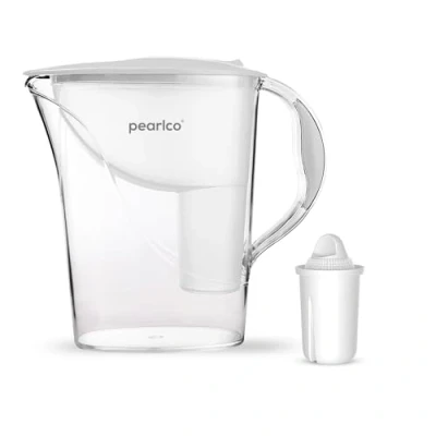 Afbeelding van PearlCo Waterfilter Standard (wit) met 1 universal Classic filterpatroon past bij Brita
